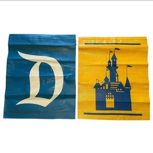 Very Rare Disney Vintage 80's Disneyland Park Crowd Control Flags Set of 2